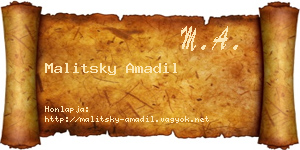 Malitsky Amadil névjegykártya